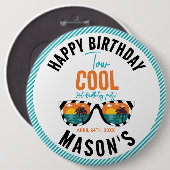 Two Cool Boy 2歳の誕生日パーティー 缶バッジ (正面&裏面)