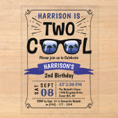 Two Cool Boys 2歳の誕生日 アクリル招待状 (正面)