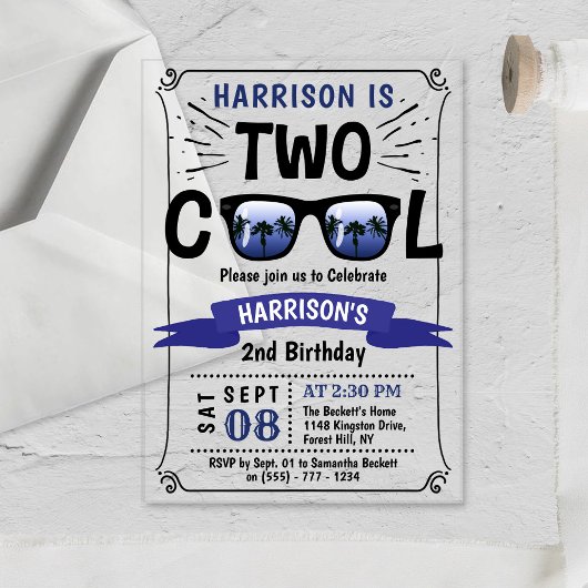 Two Cool Boys 2歳の誕生日 アクリル招待状