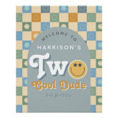 Two Cool Dude Boys 2歳の誕生日ウェルカムサイン ポスター (正面)