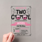 Two Cool Girls 2歳の誕生日 アクリル招待状 (インサイチュ (ポータブル))