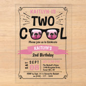 Two Cool Girls 2歳の誕生日 アクリル招待状 (正面)