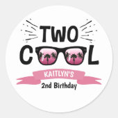 Two Cool Girls 2歳の誕生日 ラウンドシール (正面)