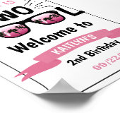 Two Cool Girls 2nd Birthday Welcome Sign ポスター (角)