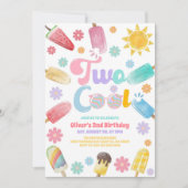 Two Cool Ice Cream Birthday Invitation 招待状 (正面)