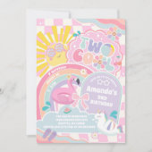 Two Cool Pool Party Rainbow 2nd Birthday  招待状 (正面)