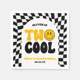 Two Cool Retro First 2nd Birthday Party スタンダードカクテルナプキン