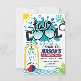 Two Cool Splash Party Birthday Invitation 招待状