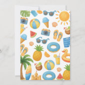 Two Cool Summer Beach 2nd Birthday Party 招待状 (裏面)