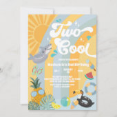 Two Cool Summer Rainbow Sun 2nd Birthday  招待状 (正面)