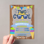 Two Cool Summer Vibes 2歳の誕生日 アクリル招待状 (インサイチュ (ポータブル))
