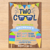 Two Cool Summer Vibes 2歳の誕生日 アクリル招待状 (正面)