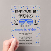 TWO Cool Sunglass 2nd Birthday Party アクリル招待状 (インサイチュ (ポータブル))
