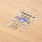 TWO Cool Sunglass 2nd Birthday Party アクリル招待状 (レイダウン)