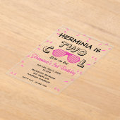 TWO Cool Sunglass 2nd Birthday Party アクリル招待状 (レイダウン)