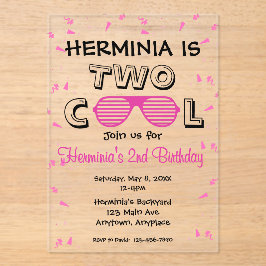 TWO Cool Sunglass 2nd Birthday Party アクリル招待状