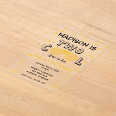 TWO Cool Sunglass 2nd Birthday Party アクリル招待状 (レイダウン)