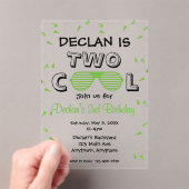 TWO Cool Sunglass 2nd Birthday Party アクリル招待状 (インサイチュ (ポータブル))
