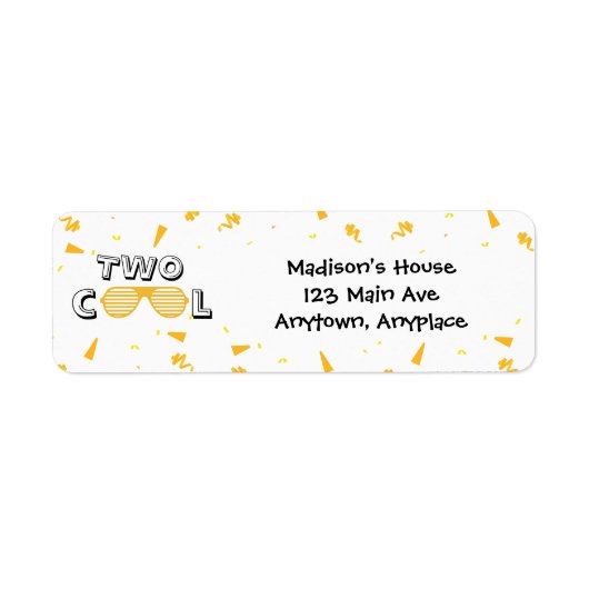 TWO Cool Sunglass 2nd Birthday Party ラベル (正面)