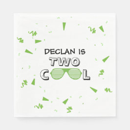 TWO Cool Sunglass 2nd Birthday Party Paper Plates スタンダードランチョンナプキン