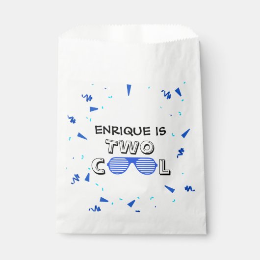 TWO Cool Sunglass 2nd Birthday Party Paper Plates フェイバーバッグ (正面)