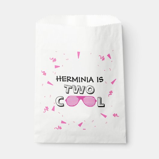 TWO Cool Sunglass 2nd Birthday Party Paper Plates フェイバーバッグ (正面)