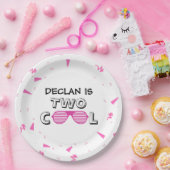 TWO Cool Sunglass 2nd Birthday Party Paper Plates ペーパープレート (パーティー)