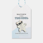 Two Cool Winter Polar Bear dabbing 2nd bday ギフトタグ (正面)