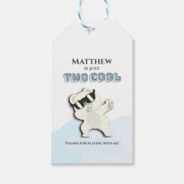 Two Cool Winter Polar Bear dabbing 2nd bday ギフトタグ