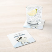 Two Cool Winter Polar Bear dabbing 2nd bday スクエアペーパーコースター (インサイチュ)