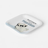 Two Cool Winter Polar Bear dabbing 2nd bday ペーパープレート (傾斜あり)