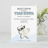 Two Cool Winter Polar Bear dabbing 2nd bday 招待状 (スタンド正面)