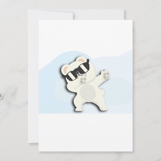Two Cool Winter Polar Bear dabbing 2nd bday 招待状 (裏面)