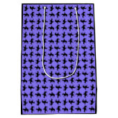 Two Cowboys on Horseback Silhouettes - Periwinkle ミディアムペーパーバッグ (裏面)