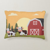 Two Cows and a Red Barn at Sunrise アクセントクッション (裏面)