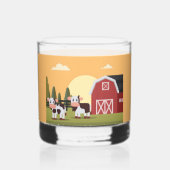 Two Cows and a Red Barn at Sunrise ウイスキーグラス (裏面)