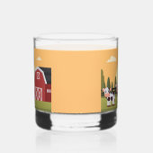 Two Cows and a Red Barn at Sunrise ウイスキーグラス (左)