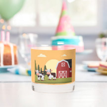 Two Cows and a Red Barn at Sunrise