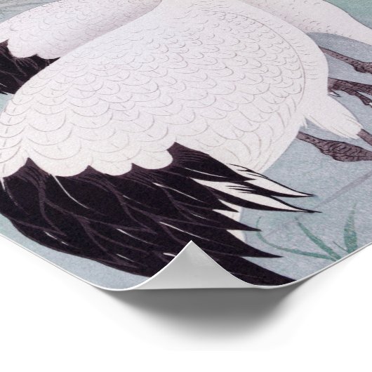 Two cranes vintage ポスター (角)