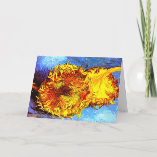 Two Cut Sunflowers Van Gogh 招待状 (裏面)