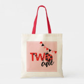 "Two Cute"てんとう虫の2歳の誕生日トートバッグ トートバッグ (裏面)