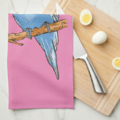 Two cute blue and green Budgies キッチンタオル (四つ折り)