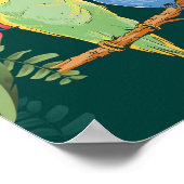 Two cute blue and green Budgies ポスター (角)