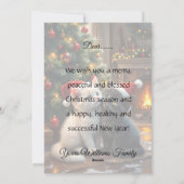 Two cute Christmas kitten with Santa hats シーズンカード (裏面)