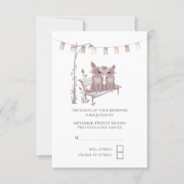 Two Cute Dogs on Park Bench RSVP 結婚's