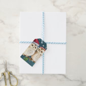 Two cute drawn Owls ギフトタグ (より糸付き)