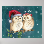 Two cute drawn Owls ポスター<br><div class="desc">animal owl bird christmas, 
lover feather winter tribal, 
 happiness cheerful cartoons night , 
drawing happy funny heart, 
 illustration colorful animals merry, 
 forest baby sweet love, 
 color art cartoon nature, 
 drawn sketch face painting, 
 couple two beautiful cute, 
owl animal bird christmas, </div>