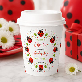 Two Cute Ladybug 2nd Birthday Party for Kids 紙コップ