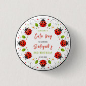 Two Cute Ladybug 2nd Birthday Party for Kids 缶バッジ (正面)