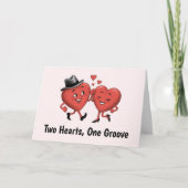 Two Cute Love Hearts Valentine's Day Card カード (正面)